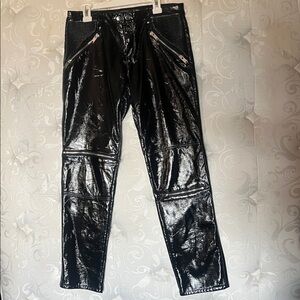 Zara Black Shiny Vinyl Pants